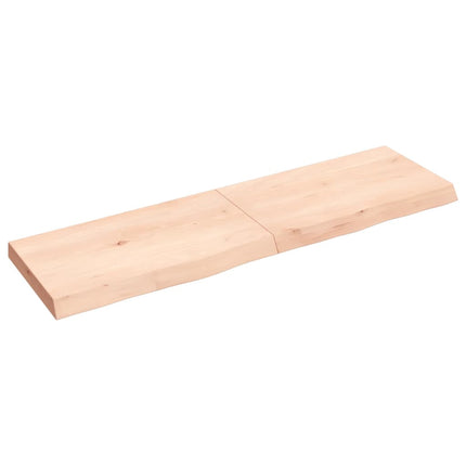 Piano Bagno 140x40x(2-6) cm in Legno Massello Non Trattato