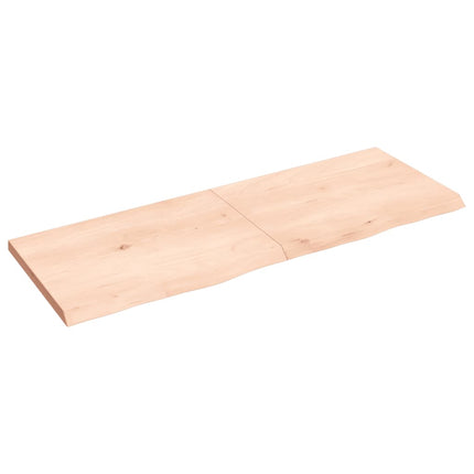 Piano Bagno 140x50x(2-4) cm in Legno Massello Non Trattato