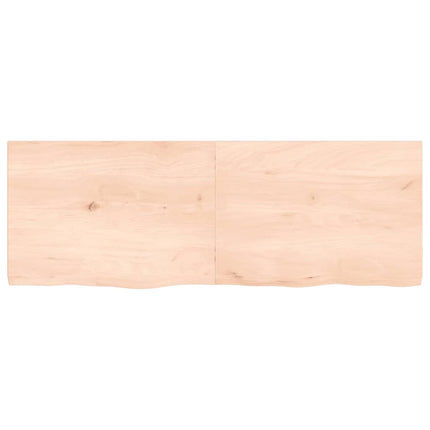 Piano Bagno 140x50x(2-4) cm in Legno Massello Non Trattato
