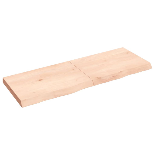 Piano Bagno 140x50x(2-6) cm in Legno Massello Non Trattato