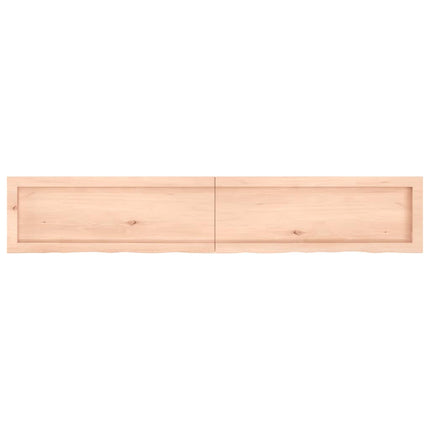 Piano Bagno 160x30x(2-4) cm in Legno Massello Non Trattato