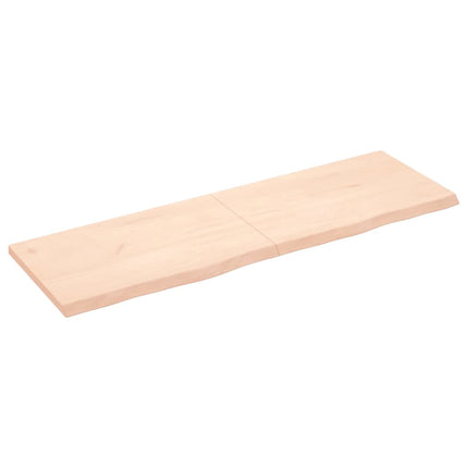 Piano Bagno 160x50x(2-4) cm in Legno Massello Non Trattato