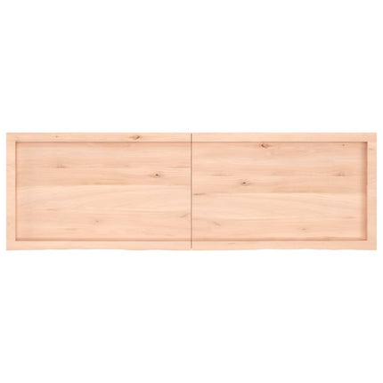 Piano Bagno 160x50x(2-4) cm in Legno Massello Non Trattato