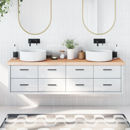 Piano Bagno 180x30x(2-6) cm in Legno Massello Non Trattato