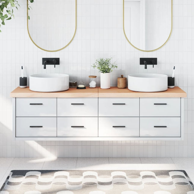 Piano Bagno 180x30x(2-6) cm in Legno Massello Non Trattato
