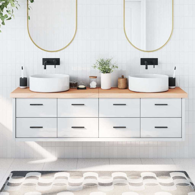 Piano Bagno 180x40x(2-6) cm in Legno Massello Non Trattato