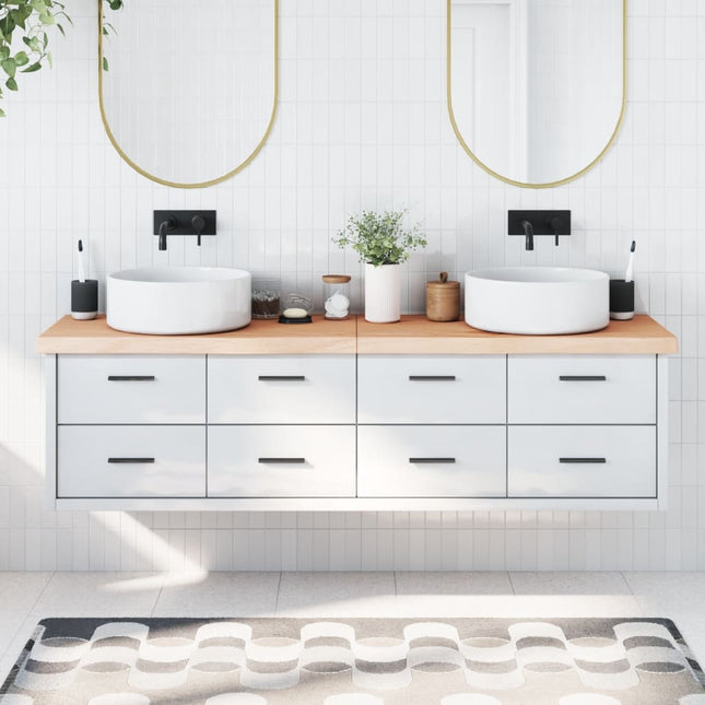 Piano Bagno 180x50x(2-6) cm in Legno Massello Non Trattato