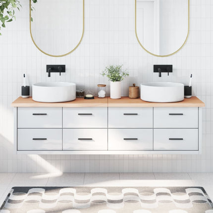 Piano Bagno 180x60x(2-4) cm in Legno Massello Non Trattato