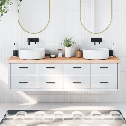 Piano Bagno 180x60x(2-6) cm in Legno Massello Non Trattato