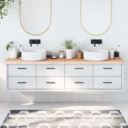 Piano Bagno 200x30x(2-6) cm in Legno Massello Non Trattato