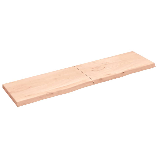Piano Bagno 200x50x(2-6) cm in Legno Massello Non Trattato