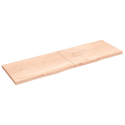 Piano Bagno 200x60x(2-4) cm in Legno Massello Non Trattato