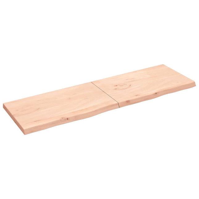 Piano Bagno 200x60x(2-6) cm in Legno Massello Non Trattato