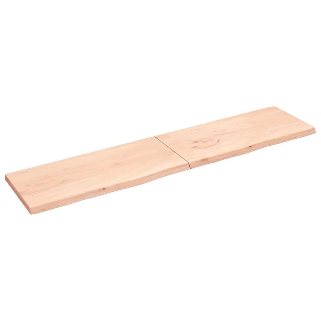 Piano Bagno 220x50x(2-4) cm in Legno Massello Non Trattato