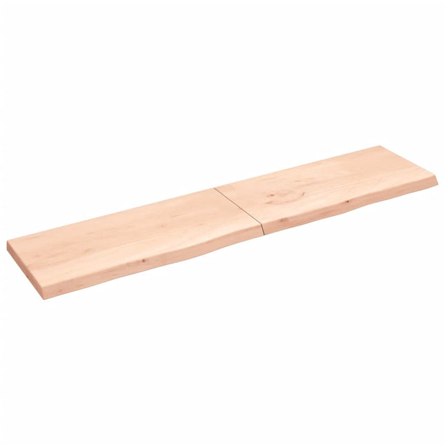 Piano Bagno 220x50x(2-6) cm in Legno Massello Non Trattato