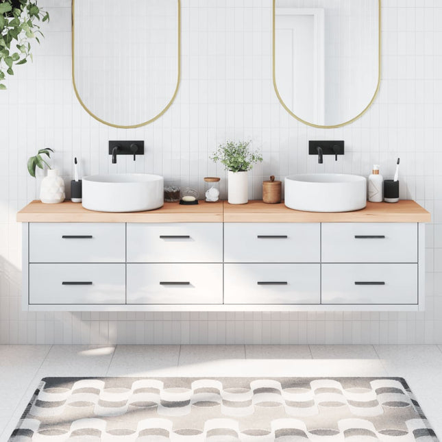 Piano Bagno 220x50x(2-6) cm in Legno Massello Non Trattato
