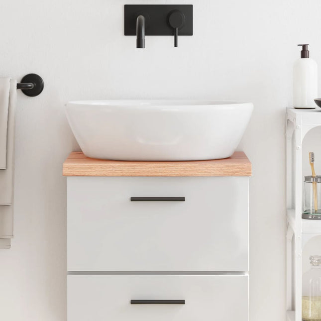 Piano Bagno Marrone 40x30x(2-4) cm Legno Massello Trattato