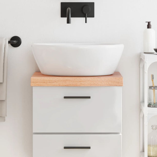 Piano Bagno Marrone 40x30x(2-6) cm Legno Massello Trattato