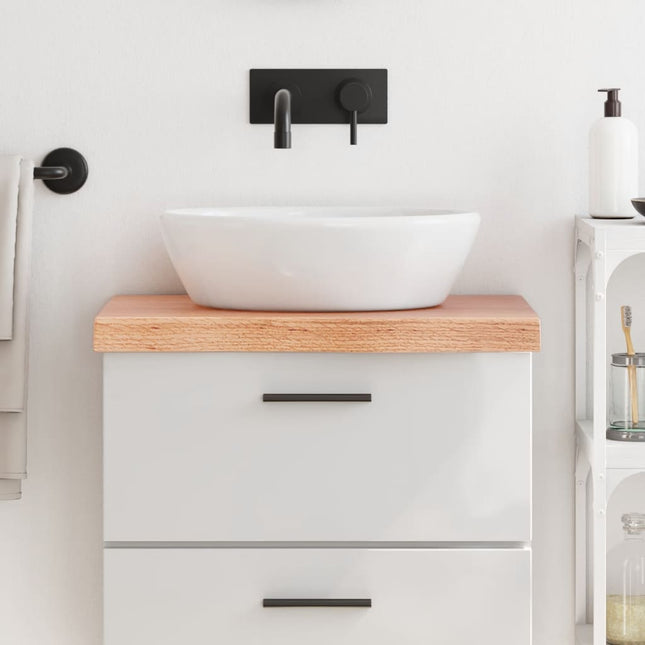 Piano Bagno Marrone 60x30x(2-6) cm Legno Massello Trattato