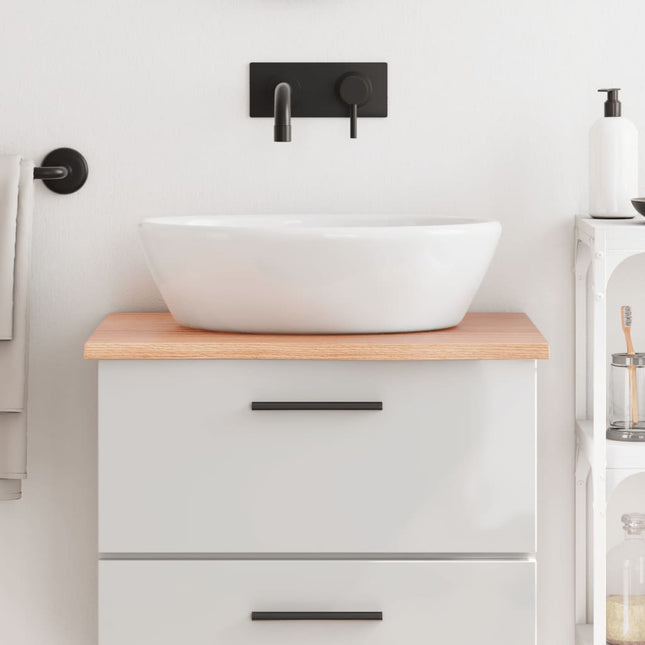 Piano Bagno Marrone Chiaro 60x50x2 cm Legno Massello Trattato