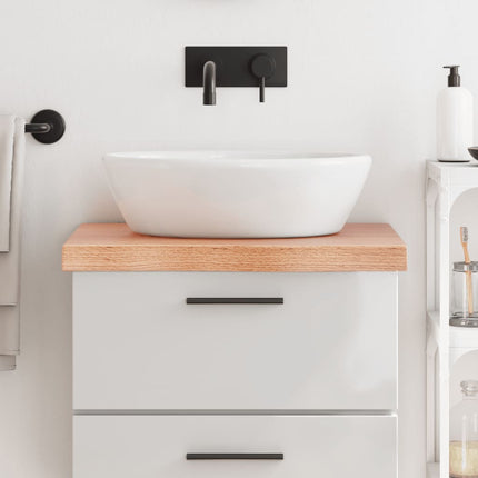 Piano Bagno Marrone 60x50x(2-6) cm Legno Massello Trattato