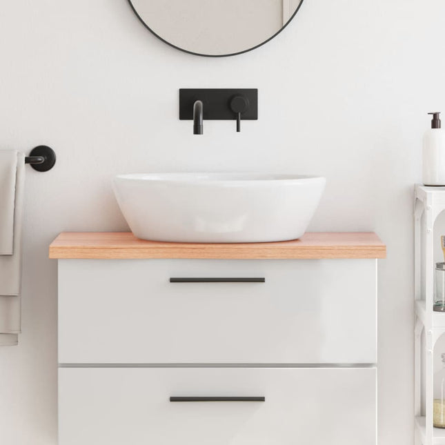Piano Bagno Marrone 80x30x(2-4) cm Legno Massello Trattato