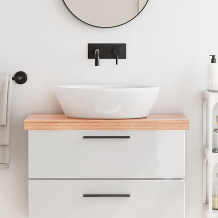 Piano Bagno Marrone 80x30x(2-6) cm Legno Massello Trattato