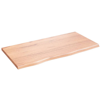 Piano Bagno Marrone Chiaro 80x40x2 cm Legno Massello Trattato