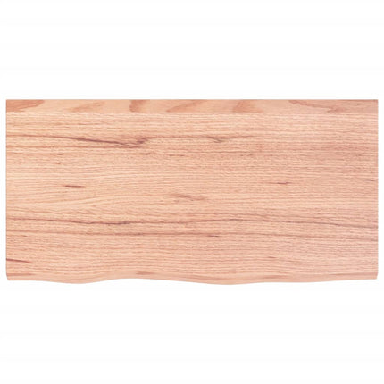 Piano Bagno Marrone Chiaro 80x40x2 cm Legno Massello Trattato