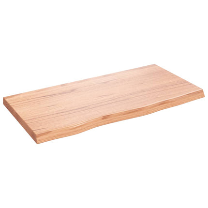 Piano Bagno Marrone 80x40x(2-4) cm Legno Massello Trattato