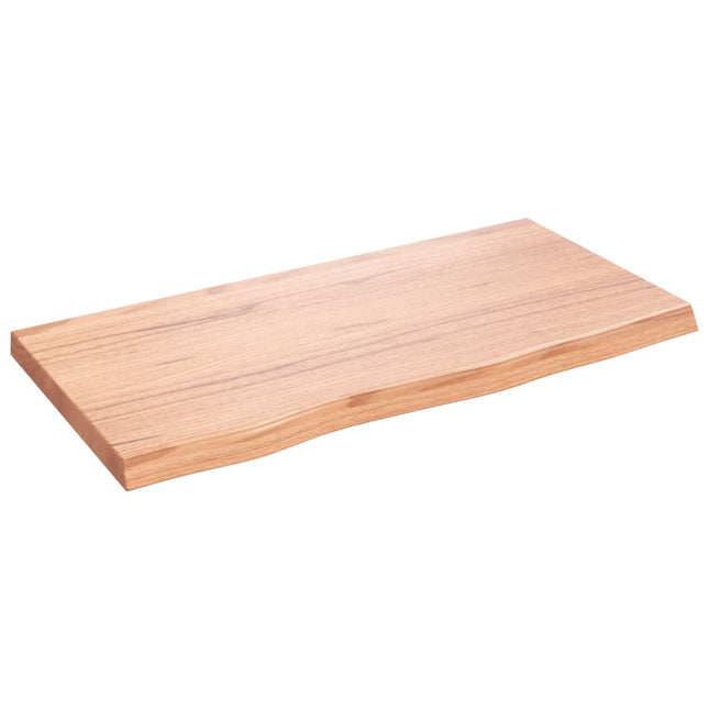 Piano Bagno Marrone 80x40x(2-4) cm Legno Massello Trattato