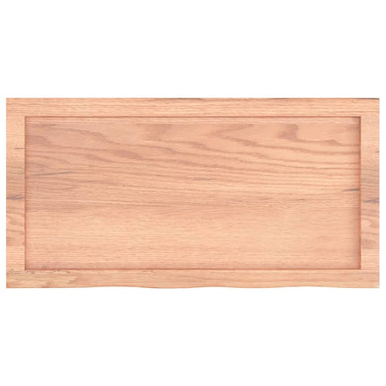 Piano Bagno Marrone 80x40x(2-4) cm Legno Massello Trattato