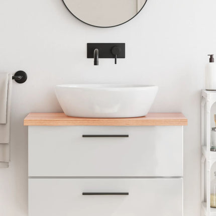 Piano Bagno Marrone 80x40x(2-4) cm Legno Massello Trattato