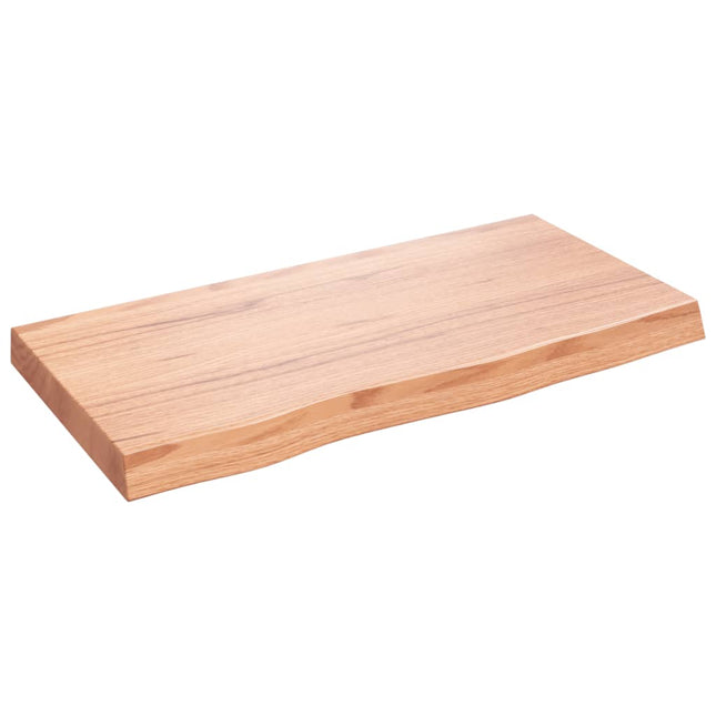 Piano Bagno Marrone 80x40x(2-6) cm Legno Massello Trattato