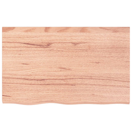 Piano Bagno Marrone Chiaro 80x50x2 cm Legno Massello Trattato