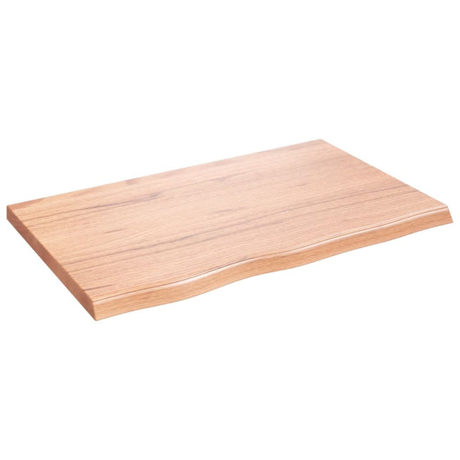 Piano Bagno Marrone 80x50x(2-4) cm Legno Massello Trattato