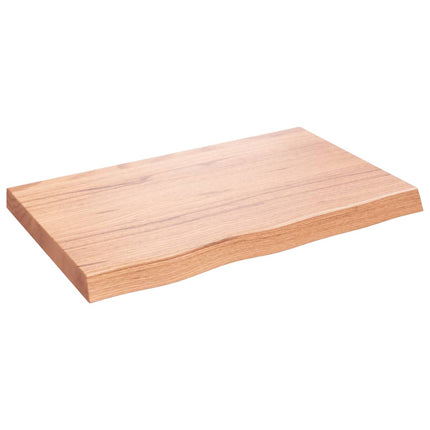 Piano Bagno Marrone 80x50x(2-6) cm Legno Massello Trattato