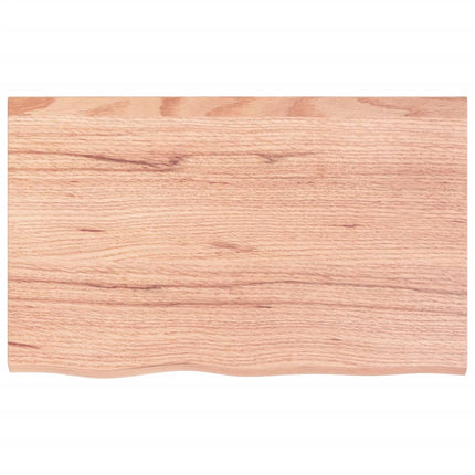 Piano Bagno Marrone 80x50x(2-6) cm Legno Massello Trattato