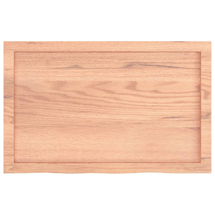 Piano Bagno Marrone 80x50x(2-6) cm Legno Massello Trattato