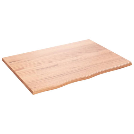 Piano Bagno Marrone Chiaro 80x60x2 cm Legno Massello Trattato