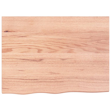 Piano Bagno Marrone Chiaro 80x60x2 cm Legno Massello Trattato