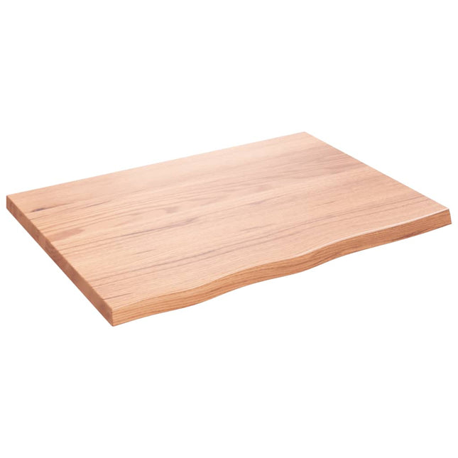 Piano Bagno Marrone 80x60x(2-4) cm Legno Massello Trattato