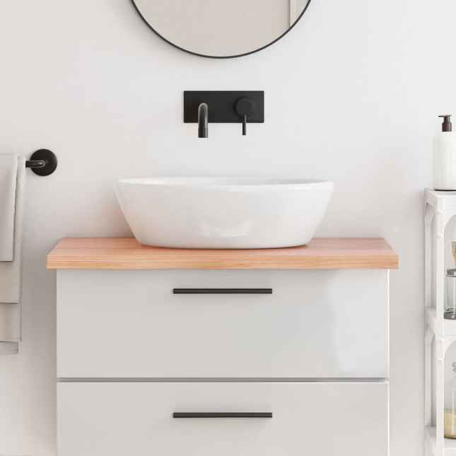 Piano Bagno Marrone 80x60x(2-4) cm Legno Massello Trattato