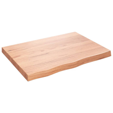 Piano Bagno Marrone 80x60x(2-6) cm Legno Massello Trattato