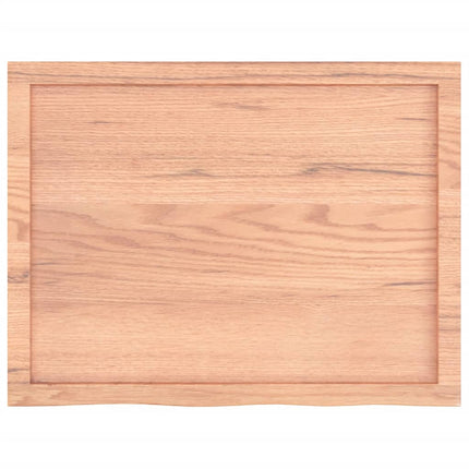 Piano Bagno Marrone 80x60x(2-6) cm Legno Massello Trattato