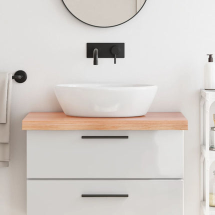 Piano Bagno Marrone 80x60x(2-6) cm Legno Massello Trattato