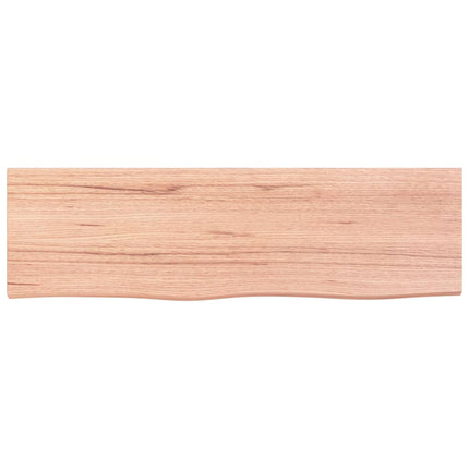 Piano Bagno Marrone 100x30x(2-4) cm Legno Massello Trattato