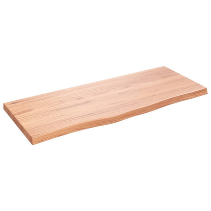 Piano Bagno Marrone 100x40x(2-4) cm Legno Massello Trattato