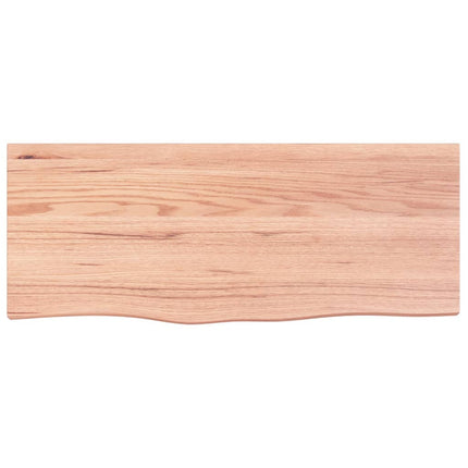 Piano Bagno Marrone 100x40x(2-4) cm Legno Massello Trattato
