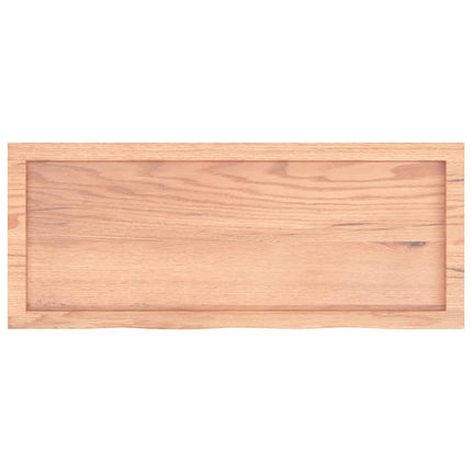 Piano Bagno Marrone 100x40x(2-4) cm Legno Massello Trattato